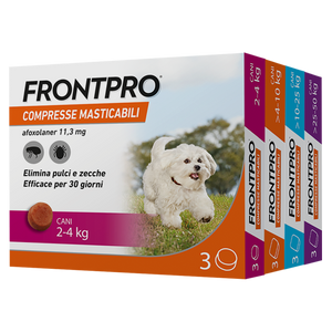 Frontpro Compresse per Pulci e Zecche masticabili per Cani