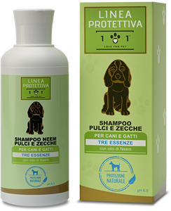 Shampoo Vegetale Pulci, Zecche e Zanzare Olio di Neem per Cani e Gatti