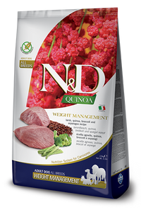 Farmina N&D - Grain Free Quinoa Adult Weight Management all'Agnello, Quinoa e Broccoli da 7 Kg