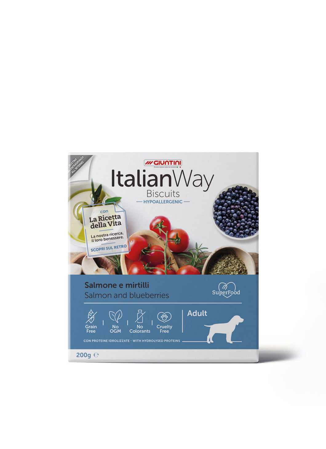Italianway - Salmone e mirtilli Hypoallergenic Biscuits Adult